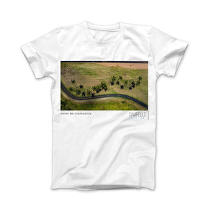 campellovision.com t-shirt Palms Trees+Road T-shirt