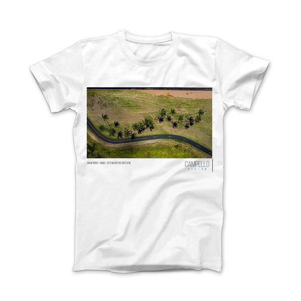 campellovision.com t-shirt Palms Trees+Road T-shirt