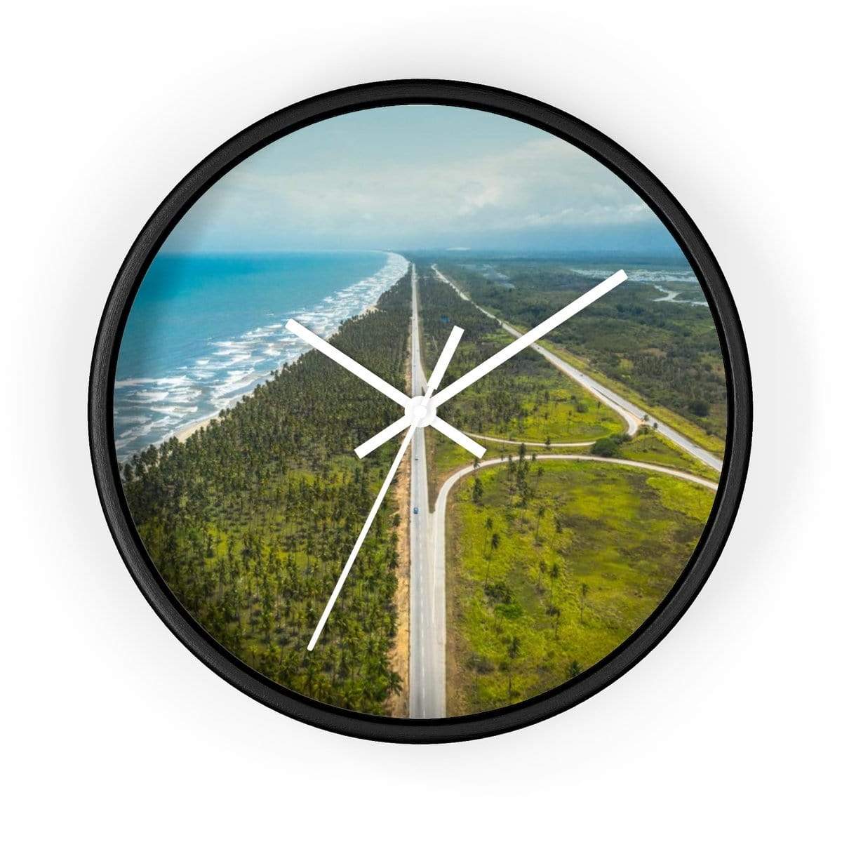 Printify Home Decor 10 in / Black / White Wall clock