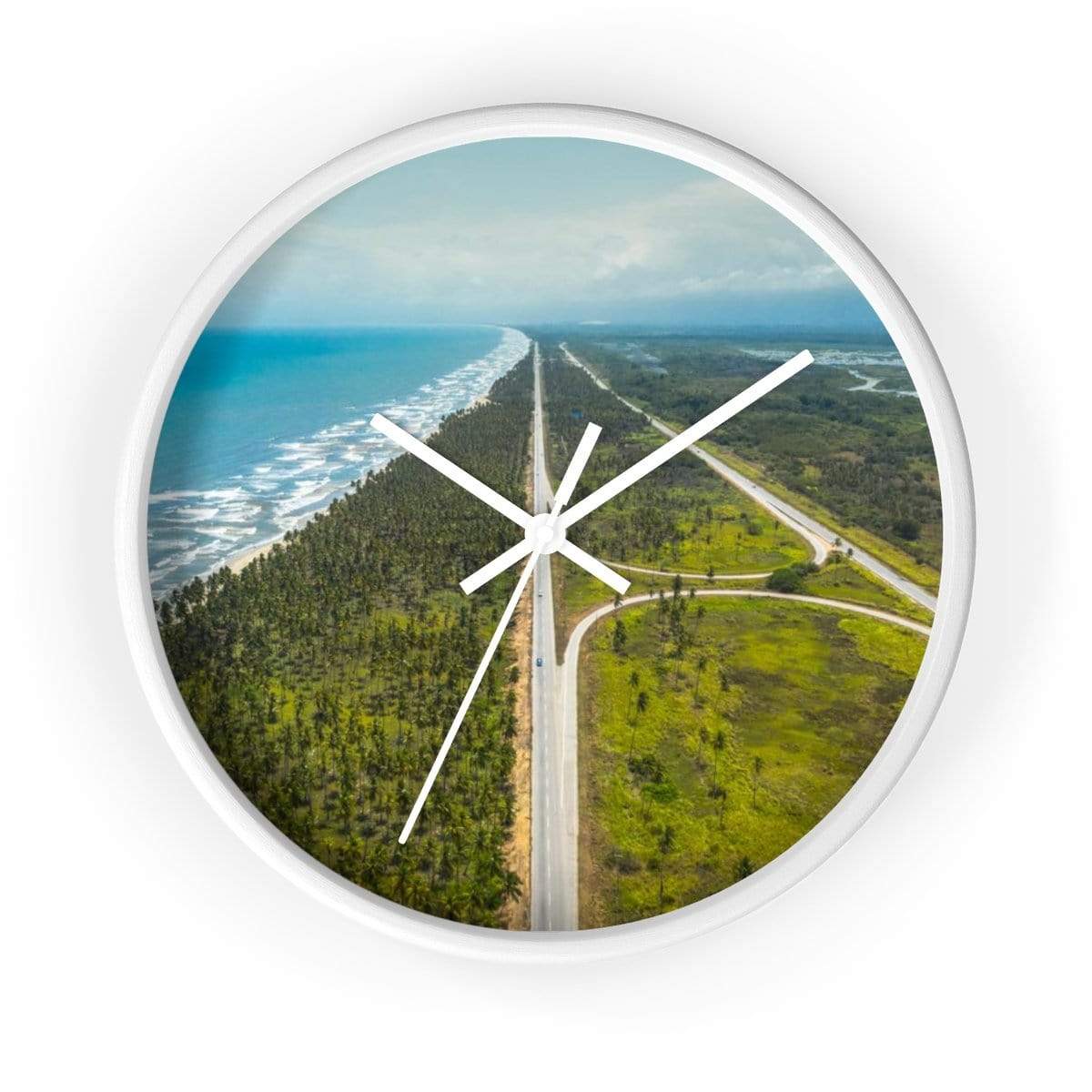 Printify Home Decor 10 in / White / White Wall clock